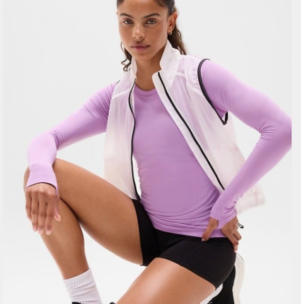 NWOT Athleta Momentum Seamless Top Body-Skimming Stretch Zero Slip Wildflower S